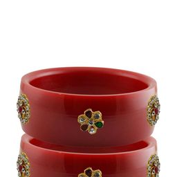 Vidhya Kangan Red Plastic Bangles-image-112