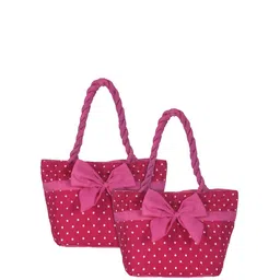 Kuber Industries Floral Printed Shopper Tote Bag with Applique-8