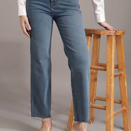 Xpose Women Comfort Wide Leg High-Rise Stretchable Jeans-image-7