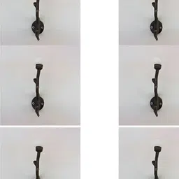 IndianShelf 6 Pcs Ceramic Striped Cloth Hangers Coat Hooks-13