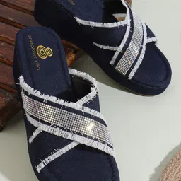 sneakers villa Women Canvas Open Toe Wedge Heel Sandals-picture-30