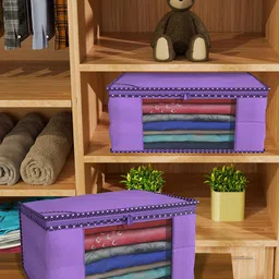 Kuber Industries Purple & Red 12 Pieces Rectangular Drawer Organisers-8