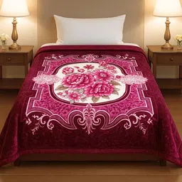 Signature Purple & White Floral Mild Winter Single Bed Blanket-picture-9