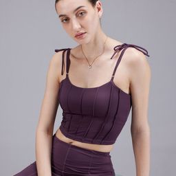 CAVA Solid Shoulder Straps Crop Corset Top-picture-12