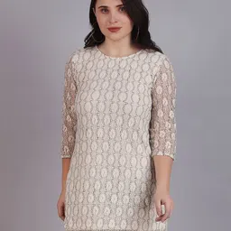 Dressitude Women Self Design Lace A-Line Cotton Midi Dress-picture-11