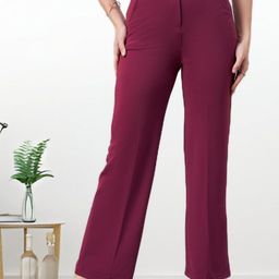 all about you Women Flared High-Rise Zip Trousers-image-88