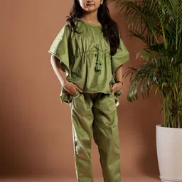 SANSKRUTIHOMES Girls Kaftan and Pyjamas Pure Cotton Night suit-image-0
