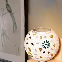 KINIS Beige & White Printed Wood Abstract Shaped Wall Lamp-46