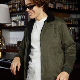 Campus Sutra Men Colourblocked Suede Lightweight Bomber Jacket-picture-18