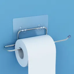 Self Adhesive Toilet Paper Holder/Tissue Paper Roll Holder for Bathroom-Pack 1 Stainless Steel Toilet Paper Holder-image-14