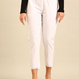 De Moza Women Mid-Rise Cotton Cropped Chinos Trousers-image-22