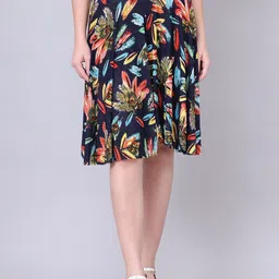 GRACIT Printed Flared Midi Skirt-image-10