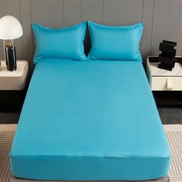 JC HOME Blue 140 TC Queen Bedsheet Set 2 m x 1.5 m-image-53