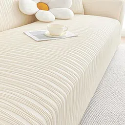 Lukzer Yellow Printed Polyester 1 Piece Sofa Cover With Arms-image-89