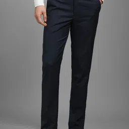 Louis Philippe Men Checked Slim Fit Trousers-picture-10