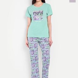 Bedtime Story Women Pack of 2 Cartoon Characters Printed pure cotton night suit-image-14