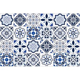 INDIAN ROYALS Blue & Navy blue Hexagun Art Printed Self-Adhesive & Durable Wall Sticker-9