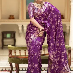 DIVASTRI Woven Design Zari Art Silk Banarasi Saree-picture-42