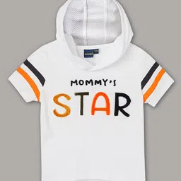 Juniors by Lifestyle Boys Printed Hooded Monochrome Applique T-shirt-10