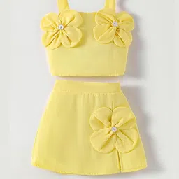 Hopscotch Girls Yellow Polyester Clothing Set-picture-44