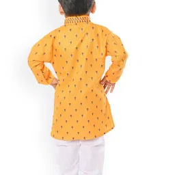 NFC CREATION Boys Floral Printed Regular Thread Work Kurta with Pyjamas image 5