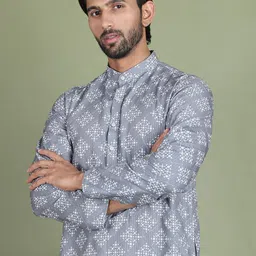 Anouk Geometric Printed Mandarin Collar Straight Kurta-image-90
