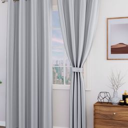 Myntra Elegant Homes Meh Collection Grey 2 Pieces Black Out Window Curtain-image-82