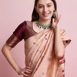 Shreyansh creation Woven Design Zari Silk Blend Banarasi Saree-picture-47