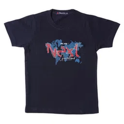 NeuVin Boys Typography Printed Round Neck Cotton T-shirt-picture-5