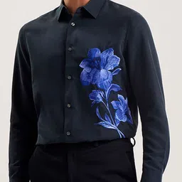 Ted Baker Men Floral Embroidered Casual Shirt-image-23