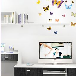 INDIAN ROYALS Yellow & Black Butterfly Printed Self-Adhesive & Durable Wall Sticker-image-81