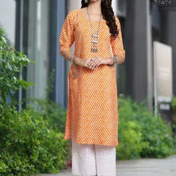 Moda Rapido Selection Of 2 Leheriya Printed Round Neck Straight Kurtas-14