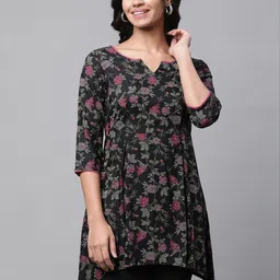 AURELIA Floral Printed A-Line Kurti-image-92