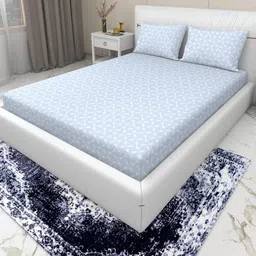 HIDECOR Blue 210 TC Microfiber Superfine King Bedsheets-picture-34