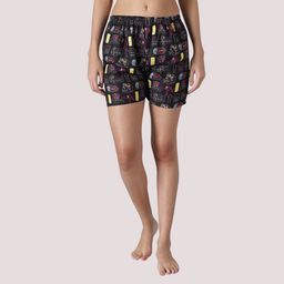 SEPHANI Women Printed Slim Fit Shorts-image-20