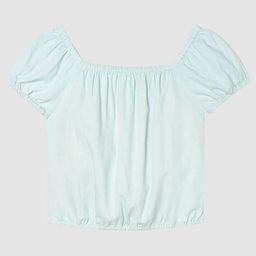 GAP Girls Pure Cotton Square Neck Short Puff Sleeve Crop Top-picture-14