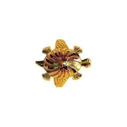 Dynamic Retail Global Tortoise Turtle Kachua Meru Ring for Men Boys Vastu Fengshui 7-aq Brass Gold Plated Ring ()-image-76