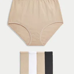 Marks & Spencer Pack Of 5 Slim-Fit High-Rise Basic Briefs T612005XROSE QUARTZ_1-23