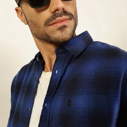 Thomas Scott Men Smart Tartan Checks Opaque Checked Casual Shirt-image-33