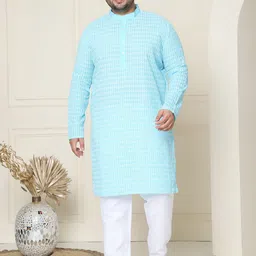 SOJANYA PLUS Men Ethnic Motifs Embroidered Regular Pure Cotton Kurta with Pyjamas-picture-14