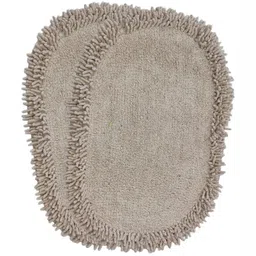 Aura Cream-Colored Set Of 2 Cotton Anti-Skid Doormats-1