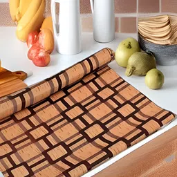 Aura Beige & Brown Printed Water Resistant Shelf Liner Organiser-picture-28