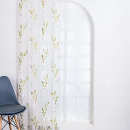 Parda Online White & Green Ethnic Motifs Sheer Door Curtain-image-53
