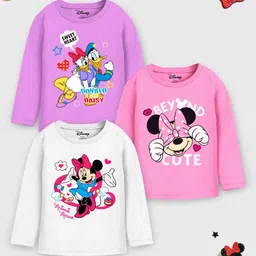 Disney By Miss and Chief Girls 3 Printed Applique T-shirt-image-73