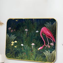 SAF Green & Pink Tropical Flamingo Printed Wooden Wall Art-image-92