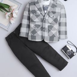 FOURFOLDS Boys Checked 3-Piece Suit-image-109