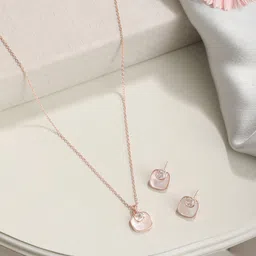 SARAF TRENDZ Rose Gold-Plated Stone-Studded Jewellery Set-picture-4