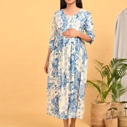 GOLDSTROMS Floral Print Maternity Fit & Flare Dress-image-90