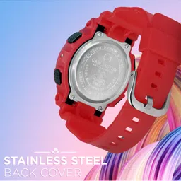 CARLINGTON Unisex Kids Printed Dial & Straps Digital Multi Function Watch Junior 9121 Red image 4