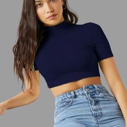 Dream Beauty Fashion Women High Neck Fitted Crop Top-picture-9